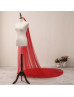 Red Two-tier Wedding Veil Plain Edge Long Bridal Veil